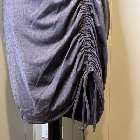 Athleta Small Sleeveless Mini Dress Ruching Stretchy Drawstring Tie - Picture 2 of 7